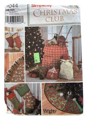 Simplicity 7044 Christmas Club Sewing Pattern One Size Holiday Decorations UNCUT